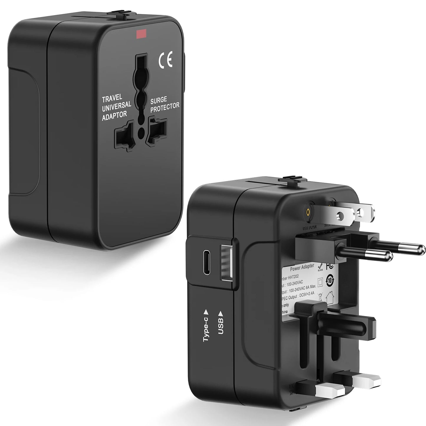 Universal Travel Adapter with USB Ports – International Power Plug for Worldwide Use