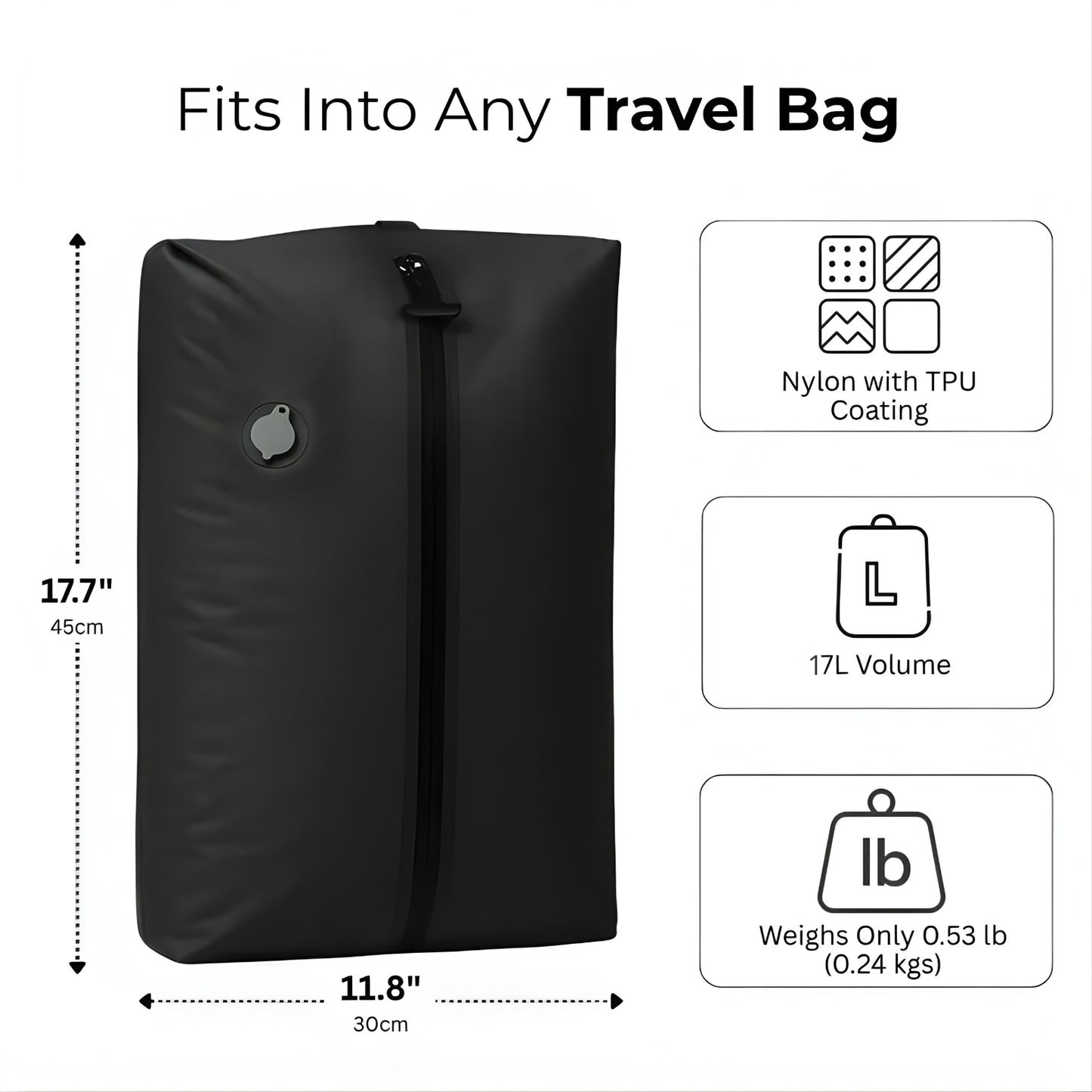 Waterproof Vacuum Compression Bag for Travel - Space-Saving Storage Backpack with Pump (17L)