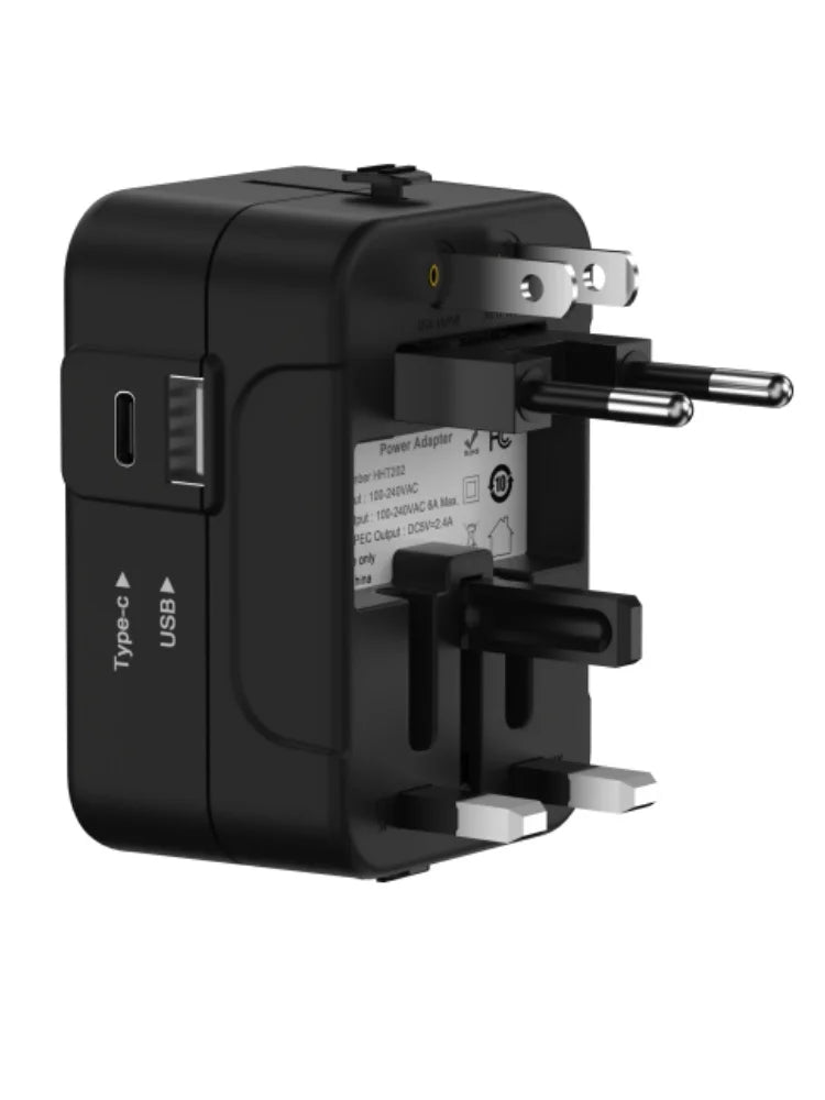 Universal Travel Adapter with USB Ports – International Power Plug for Worldwide Use