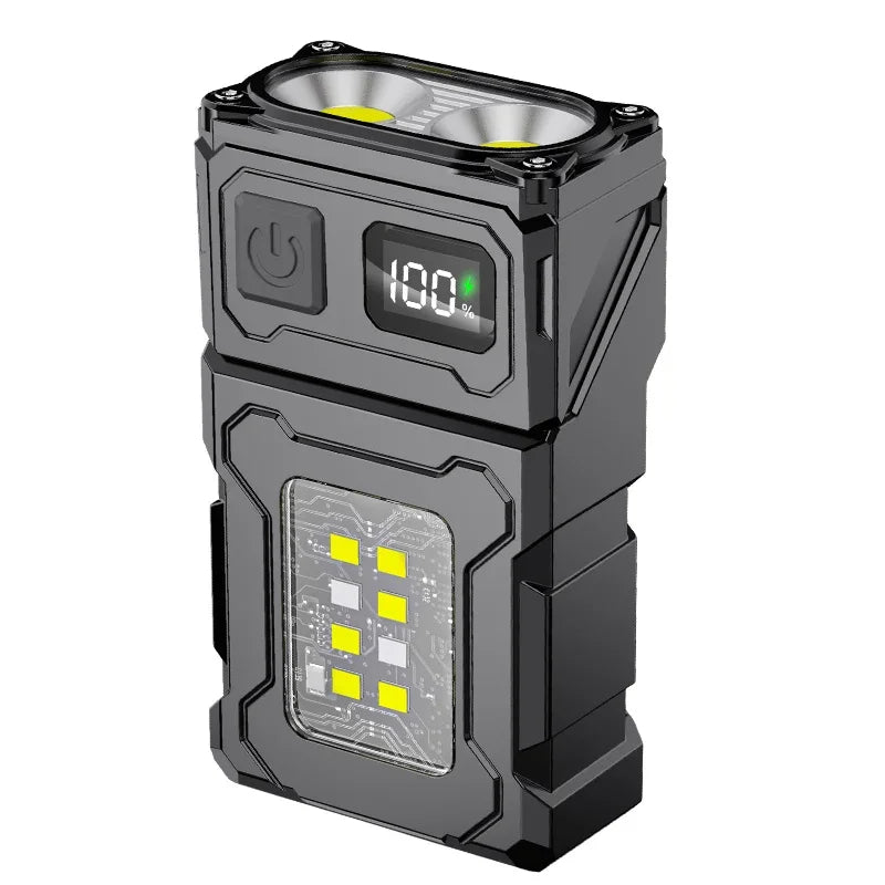 Portable COB Flashlight with Adjustable Angle – Rechargeable LED Light for Outdoor and Emergency Use