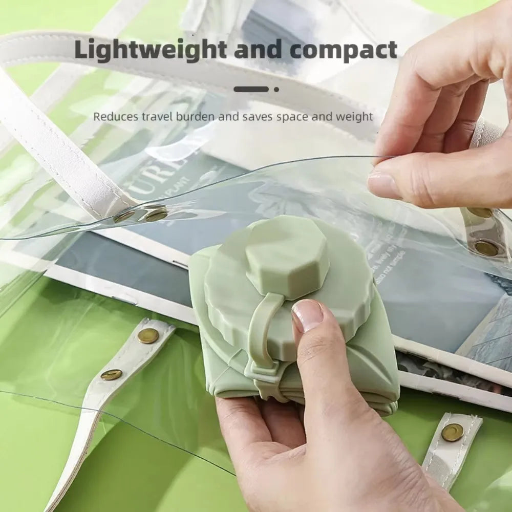 Portable Folding Silicone Water Bottle 600ml – Reusable Eco-Friendly Cup for Travel, Gym, and Outdoor Adventures