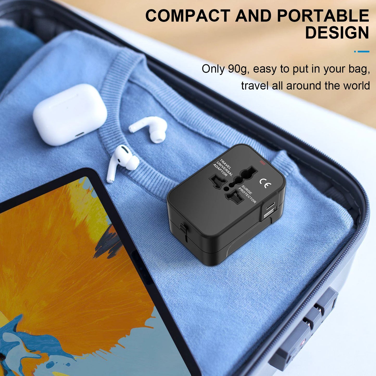 Universal Travel Adapter with USB Ports – International Power Plug for Worldwide Use